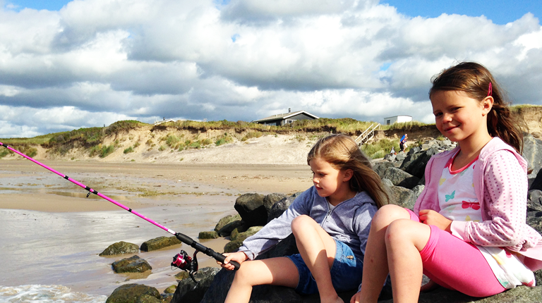 children on beach