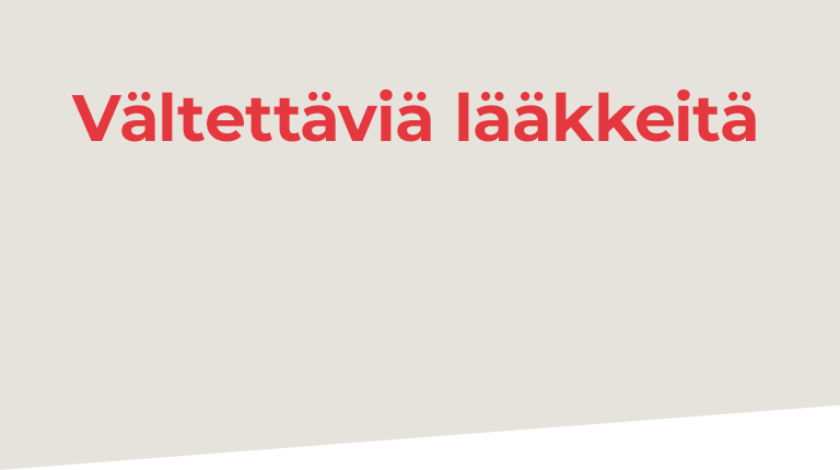 Valtettavia laakkeita